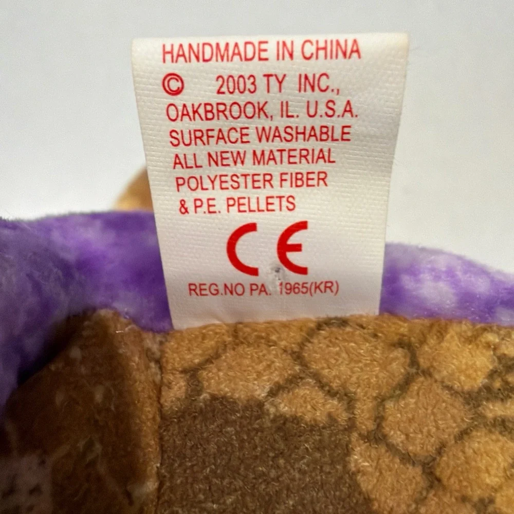 Ty Purple and Brown Plush Dragon Small Pet Toy